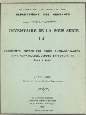 cover image of Inventaire de la sous-série 1 J